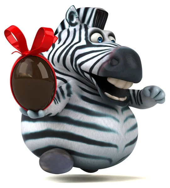 Zabawna Zebra Jajkiem Ilustracja — Zdjęcie stockowe