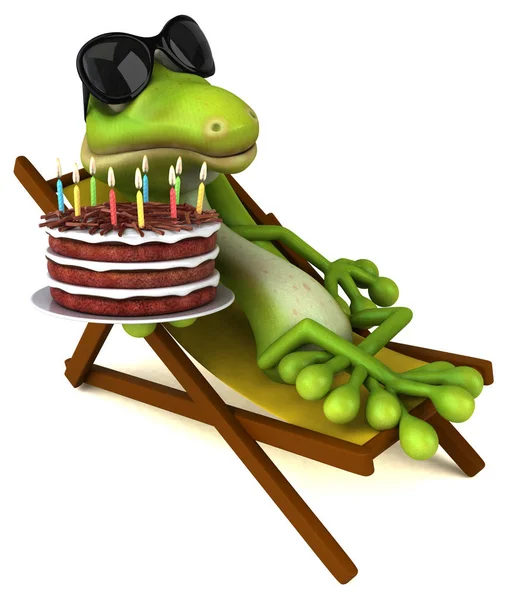 Fun Cartoon Character Cake Illustration — Stock Photo, Image