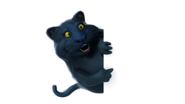 Fun Black Cat Animation — Stock Video