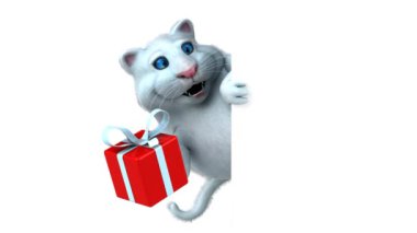 Eğlenceli çizgi film karakter kedi hediye - 3d animasyon ile