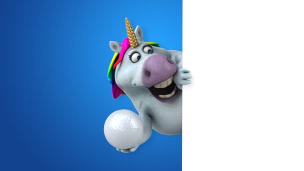 Fun Unicorn Ball Animation — Stock Video