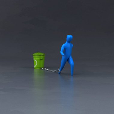 Sembol yük çekerek bin - 3d çizim