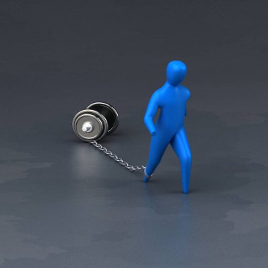 Sembol yük çekerek ağırlık - 3d çizim