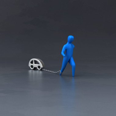 Araba - 3d resim çekme yükünü sembolü