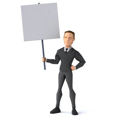 Düşük poli işadamı - 3d çizim