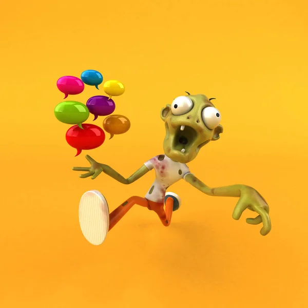 Zombie Amusant Avec Des Bulles Illustration — Photo