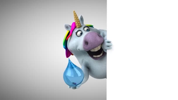 Fun Unicorn Drop Animation — Stock Video
