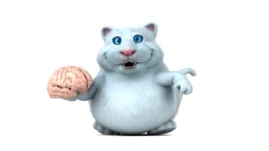 Eğlenceli çizgi film karakteri ile beyin - 3d animasyon