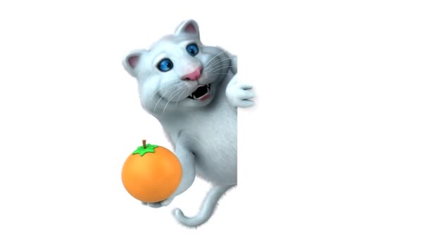 Funny Cartoon Character Orange Animation — Stock Video
