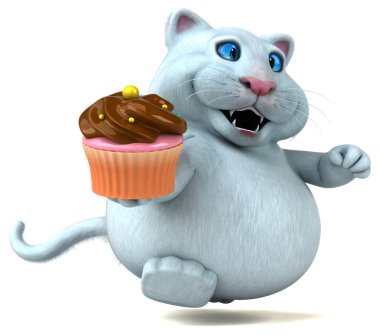 Cupcake - 3d çizim ile eğlenceli çizgi film karakteri