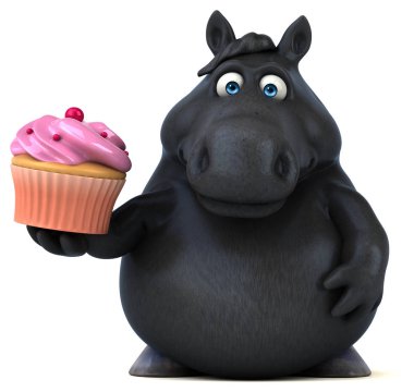 Cupcake - 3d çizim ile eğlenceli çizgi film karakteri
