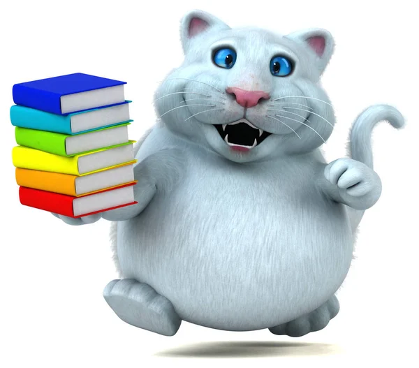 Fun Cat Books Illustration — Stock Photo, Image