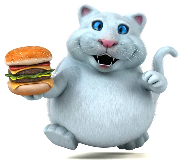 Szórakoztató Rajzfilmfigura Burger Illusztráció — Stock Fotó