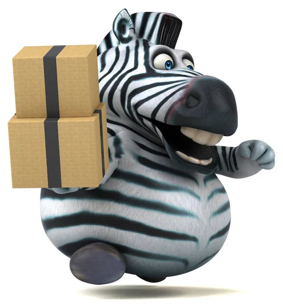 Leuk Zebra Met Vakken Illustratie — Stockfoto