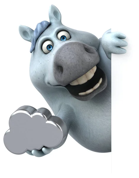 Rolig Tecknad Figur Med Cloud Illustration — Stockfoto