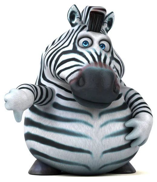 Zebra Zabawne Kreskówki Charakter Ilustracja — Zdjęcie stockowe