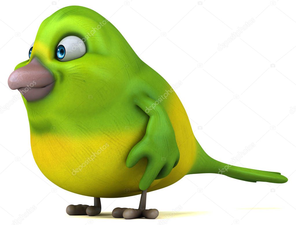 Fun Green Bird Cartoon Character Illustration — Stock ...