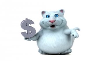 komik çizgi film karakteri ile dolar - 3d animasyon 
