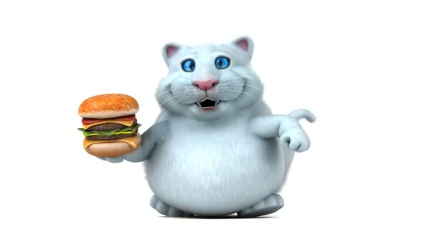 Szórakoztató Rajzfilmfigura Burger Animáció — Stock videók