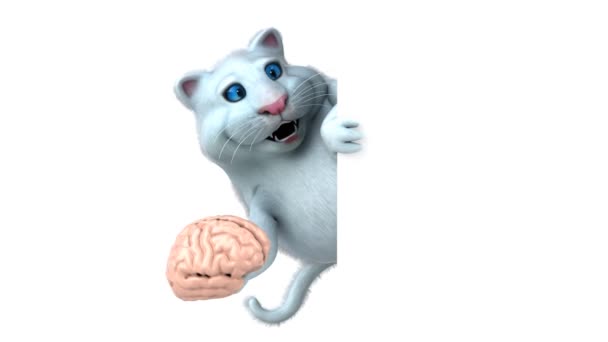 Веселий Мультиплікаційний Персонаж Мозком Анімація — стокове відео