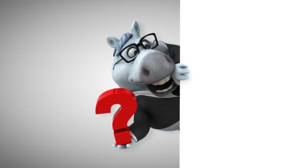 Rolig Häst Med Frågan Animation — Stockvideo