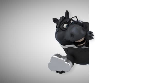 Rolig Häst Med Cloud Animation — Stockvideo