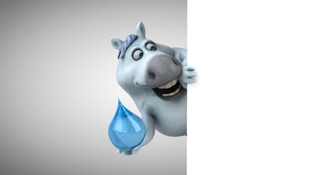 Cheval Amusant Avec Goutte Animation — Video