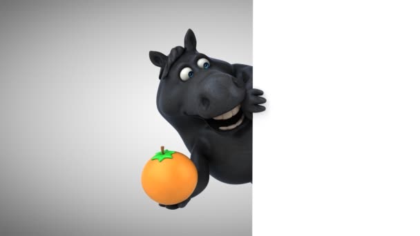 Spaßpferd Mit Orange Animation — Stockvideo