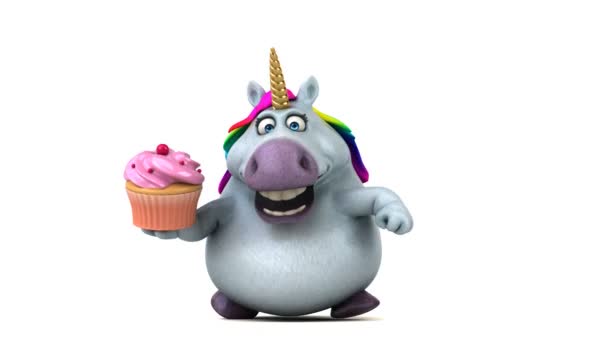 Διασκεδαστικές Μονόκερως Cupcake Animation — Αρχείο Βίντεο