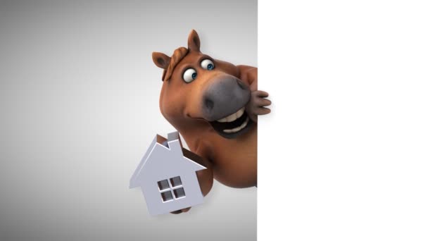 有趣的马与房子 — 图库视频影像