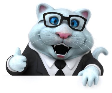 Eğlenceli kedi çizgi film karakter - 3d çizim