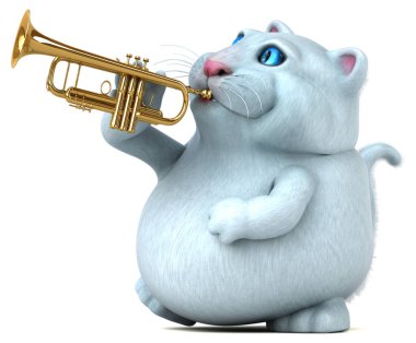 Eğlenceli kedi Holding - 3d çizim araç