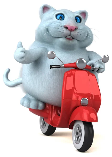 Fun Cat Scooter Illustration — Stock Photo, Image
