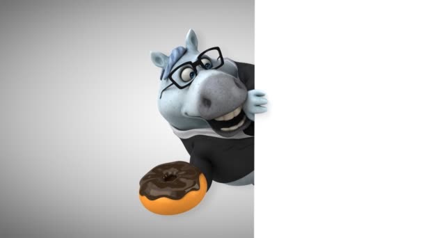 有趣的马与甜甜圈 — 图库视频影像