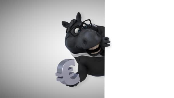 Rolig Häst Med Euro Animation — Stockvideo