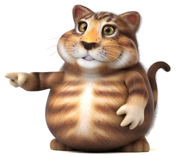 Personagem Desenho Animado Divertido Gato Ilustração — Fotografia de Stock