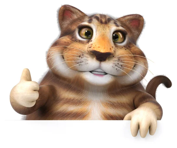 Spaß Katze Cartoon Figur Illustration — Stockfoto