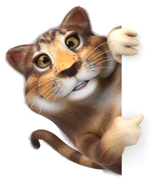 Leuke Kat Cartoon Character Illustratie — Stockfoto