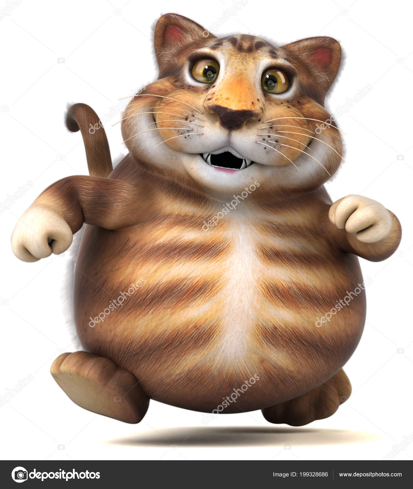 Dessin Animé Chat Amusant Personnage Illustration