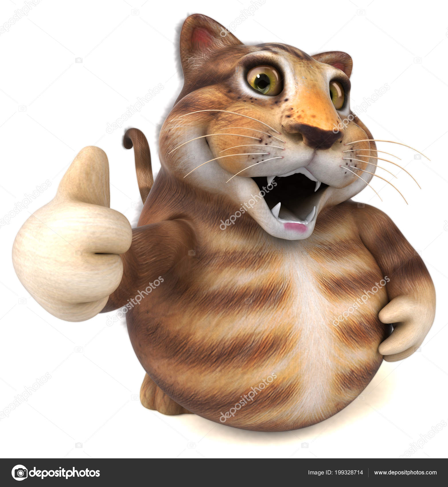 Dessin Animé Chat Amusant Personnage Illustration