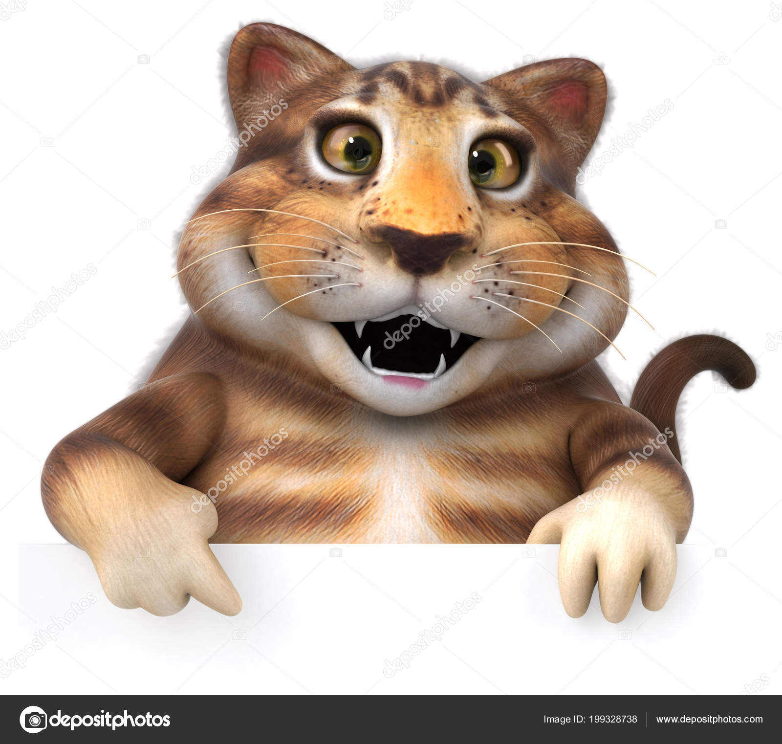 Dessin Animé Chat Amusant Personnage Illustration