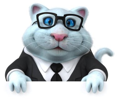 Eğlenceli kedi çizgi film karakter - 3d çizim