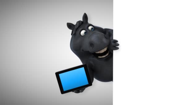 Cheval amusant avec tablette - animation 3D 