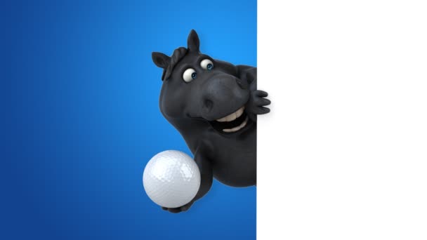 Spaßpferd Mit Ball Animation — Stockvideo