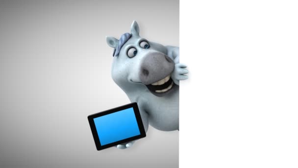 Fun Horse Tablet Animation — Stock Video