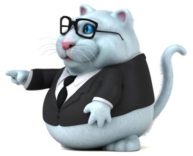 Eğlenceli kedi çizgi film karakter - 3d çizim