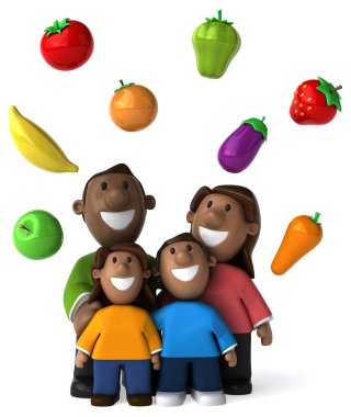 Mutlu aile gıda - 3d çizim ile