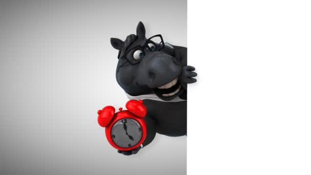 Fun Horse Clock Animation — Stock Video