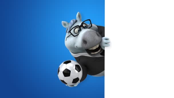 Веселая Лошадь Мячом Анимация — стоковое видео