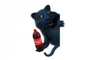 komik çizgi film karakteri ile soda - 3d animasyon 